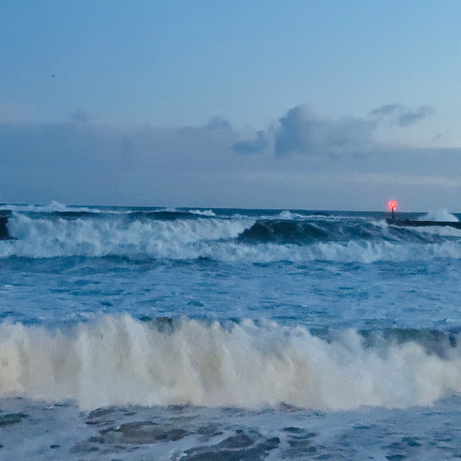 Choppy North Sea on Eyemouth beach